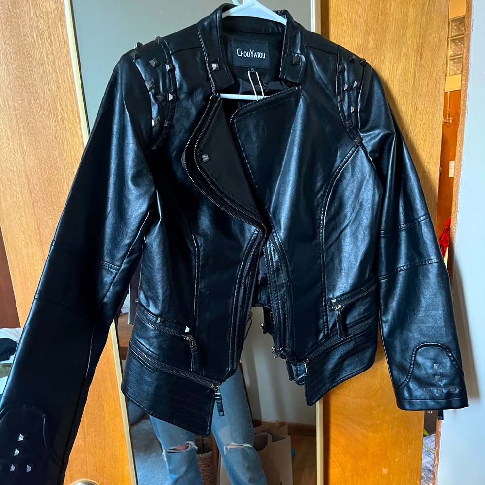Chou Yatou Pleather Biker Jacket